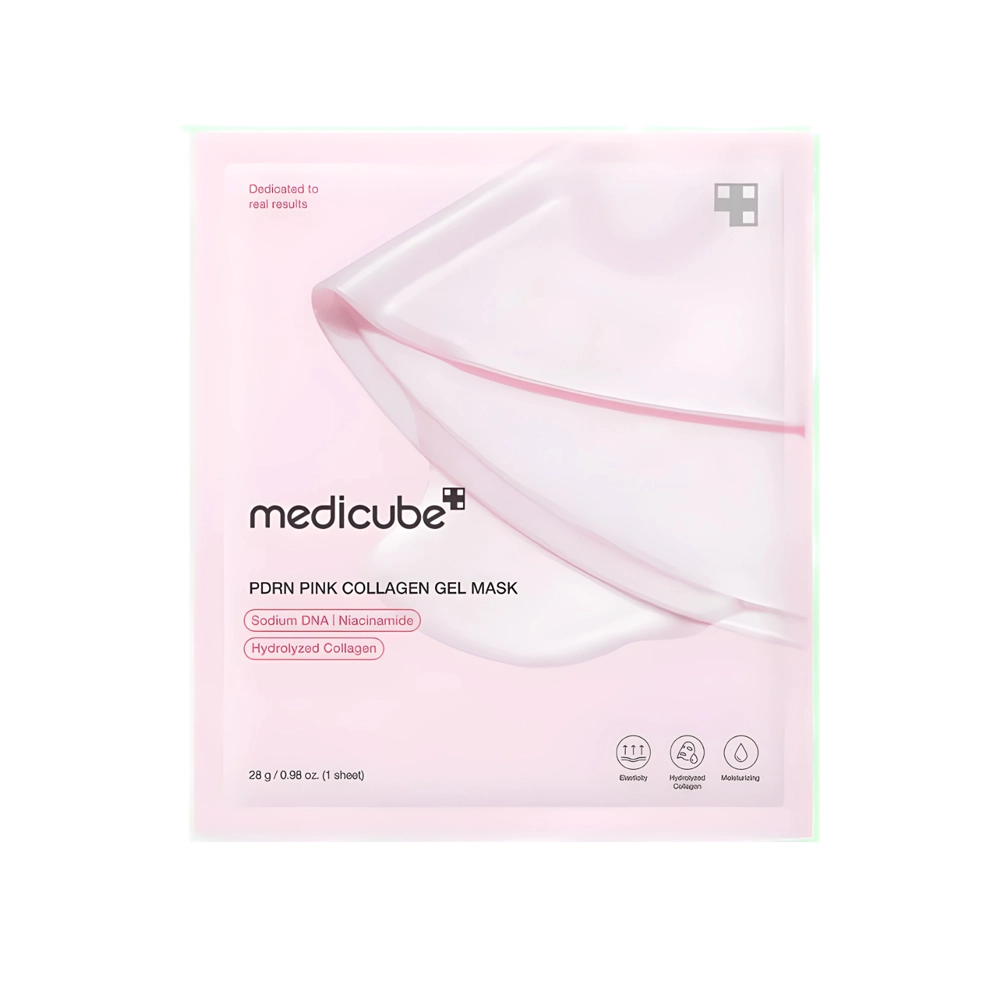 ماسک صورت ورقه ای هیدروژلی پی دی ار ان کلاژن مدی کیوب مدل Medicube Pdrn Pink Collagen Gel Mask